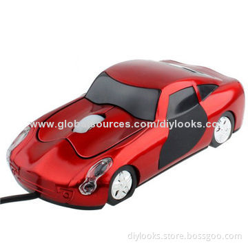 Car Style Mini USB Optical Mouse (Red)